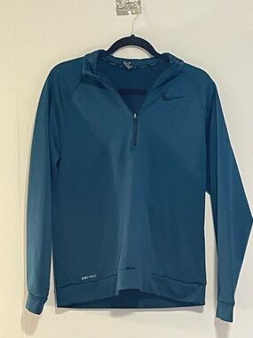 Nike Men's Dark Teal Quarter-Zip Performance Jacket. Item # 11390